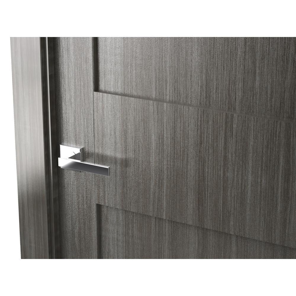 30 in. x 80 in. Liah Gray Oak Finished Frosted Glass 4-Lite Solid Core Wood Composite Interior Door Slab No Bore - Super Arbor
