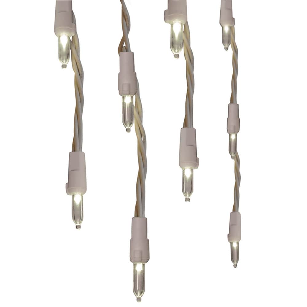 GE StayBright 100-Count Constant White Mini LED Plug-In Christmas Icicle Lights