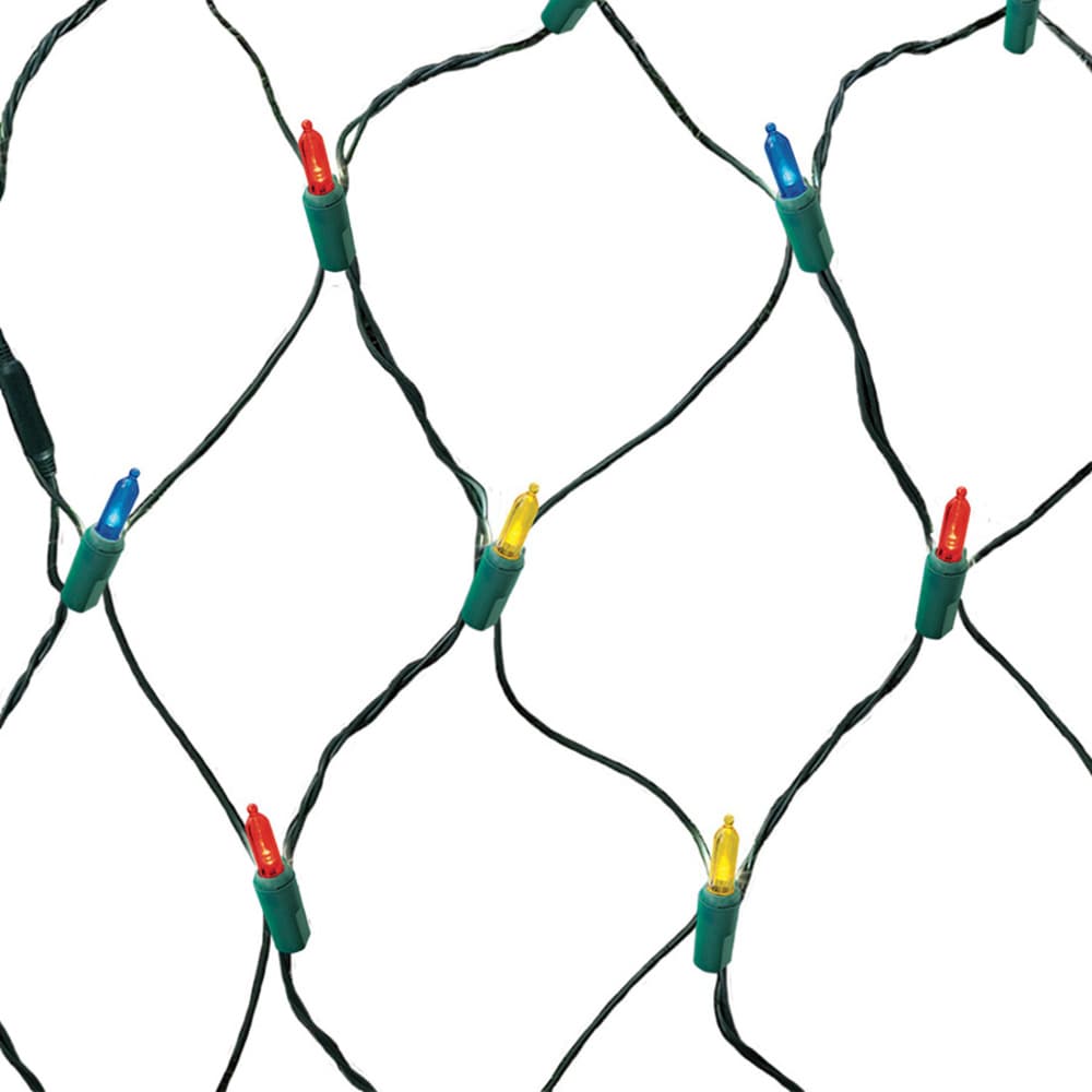 GE StayBright 5-ft x 4-ft Constant Multicolor LED Mini Plug-In Christmas Net Lights, 100-Count