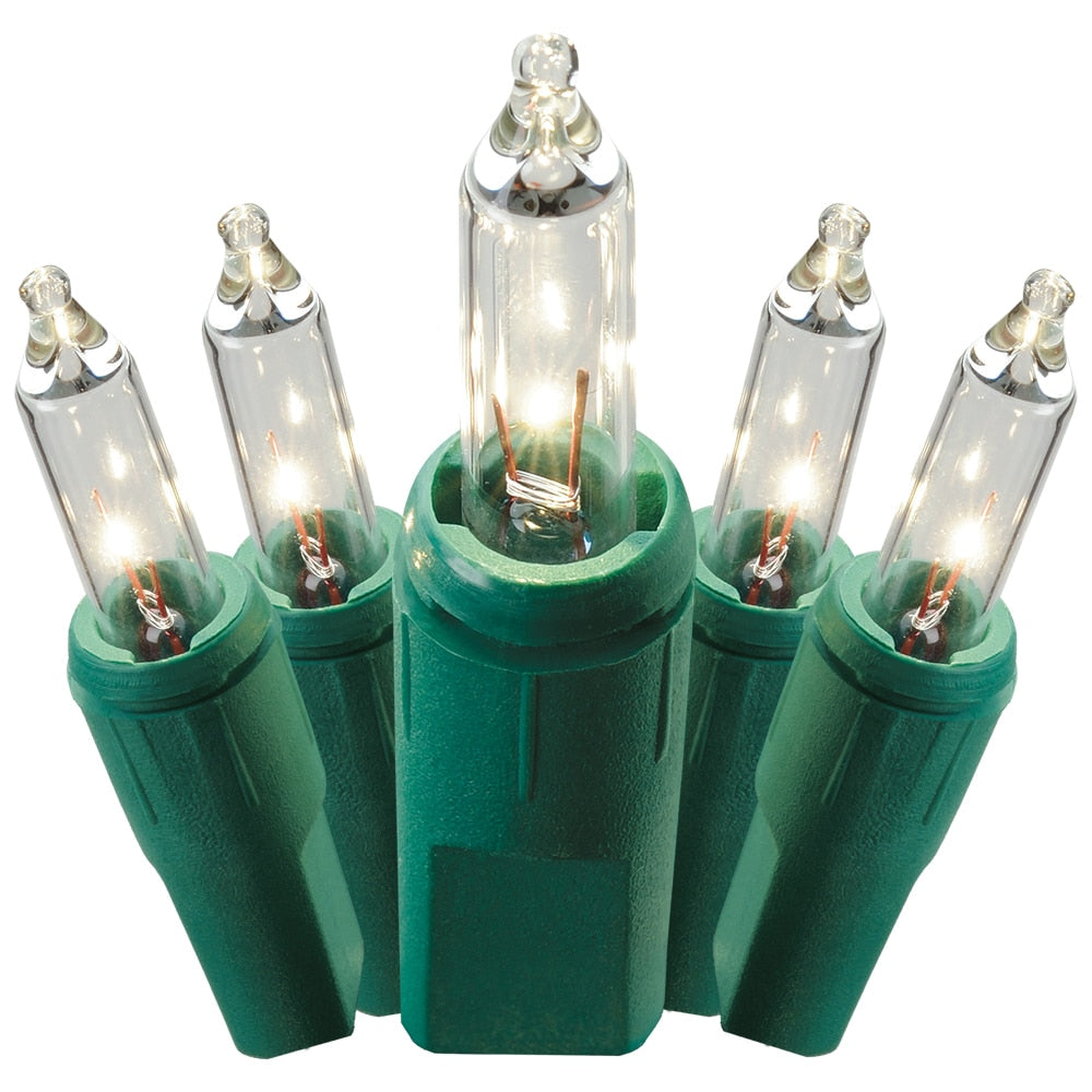 GE String-A-Long 100-Count 20.6-ft Clear Incandescent Plug-In Christmas String Lights, Green Wire