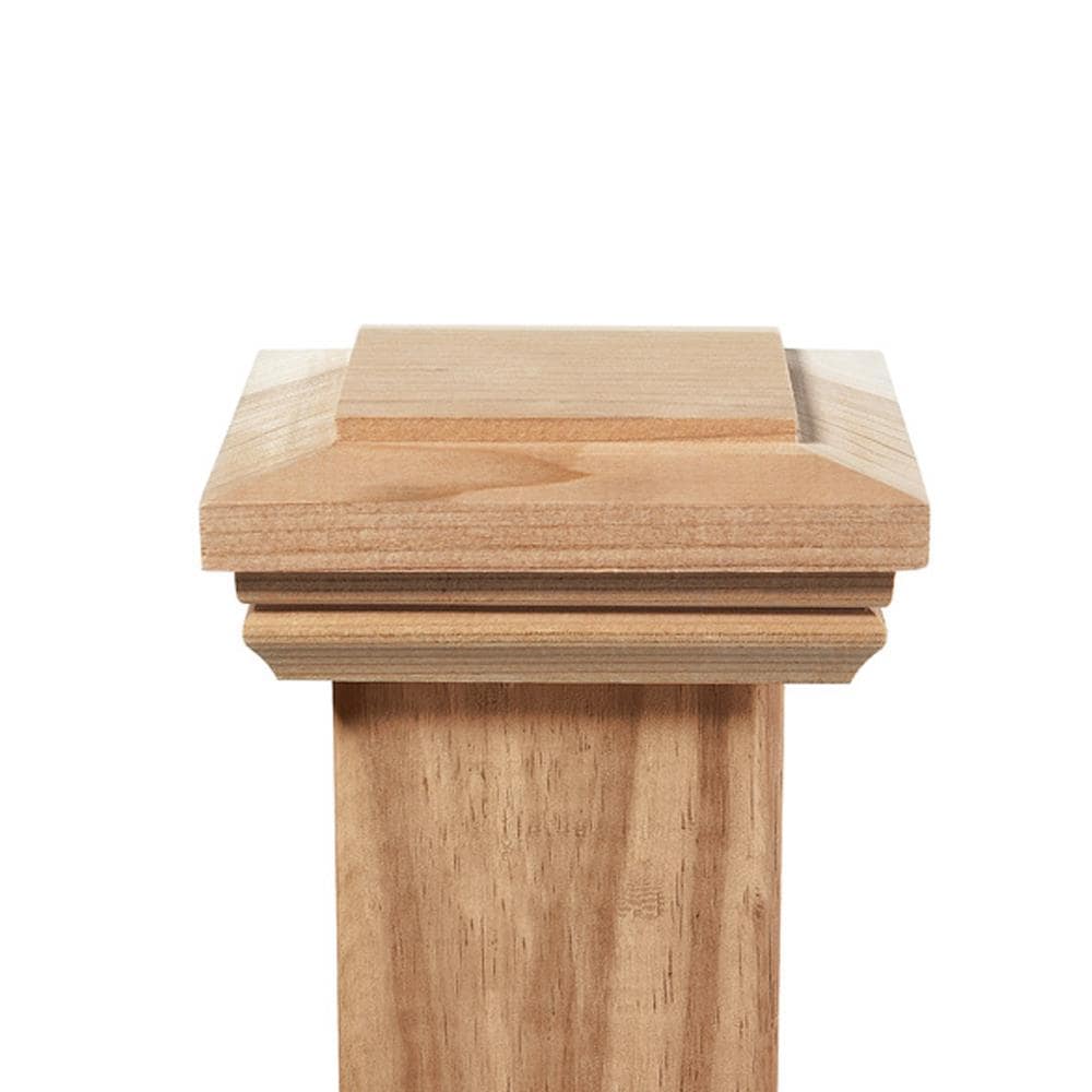 Deckorators 4-in x 4-in Hatteras Flat Top Wood Redwood Deck Post Cap