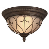 Portfolio Charton Place 15.28-in Oil-Rubbed Bronze Traditional Flush Mount Light