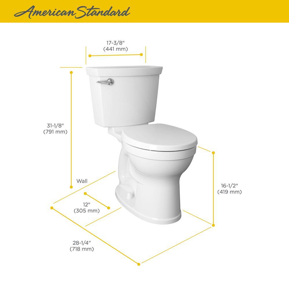 Champion 4 Max Tall Height 2-piece 1.28 GPF Single Flush Round Front Toilet in White with Slow Close Seat - Super Arbor