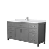 Beckett 54 in. W x 22 in. D Single Vanity in White with Cultured Marble Vanity Top in Carrara with White Basin - Super Arbor