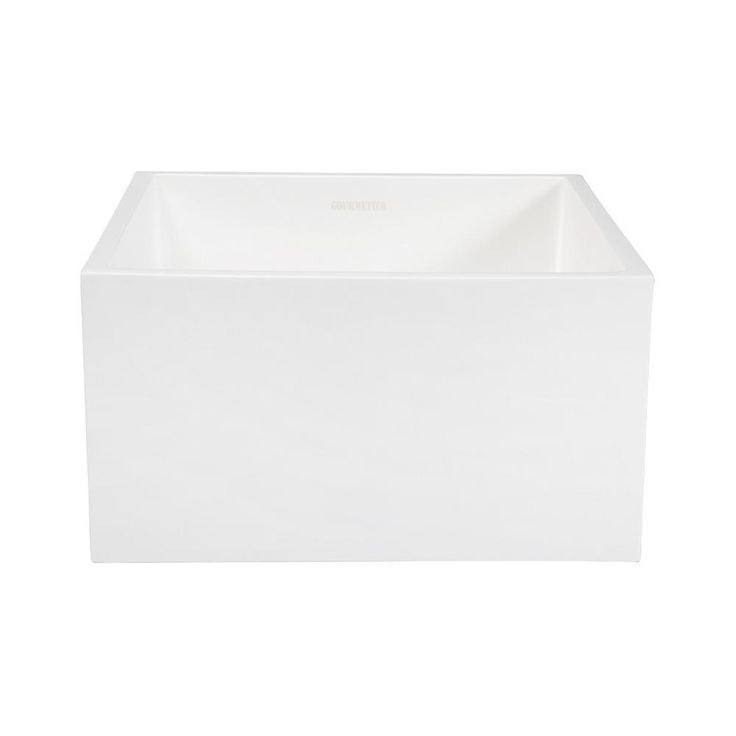 Undermount Solid Surface White Stone Square 15 in. Single Basin Bar/Prep Sink in Matte White