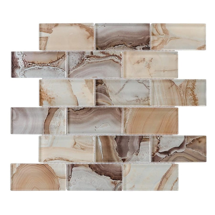 Elida Ceramica Volcanic Essence 12-in x 12-in Glossy Glass Brick Subway Wall Tile (0.95-sq. ft/ Piece)