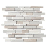 Elida Ceramica Crackled Linear Silk 12-in x 12-in Glazed Porcelain/Marble Linear Mosaic Wall Tile (1.05-sq ft)