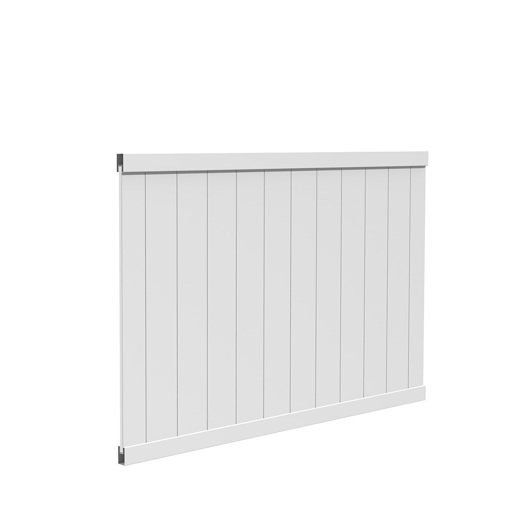 Freedom Crosston 4-ft H x 6-ft W White Privacy Vinyl Fence Panel (Assembled)