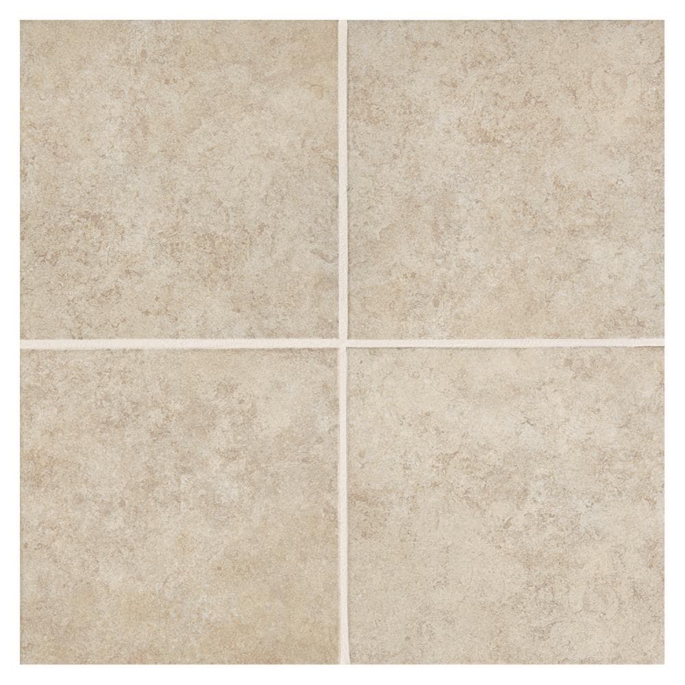 American Olean Castlegate 8-Pack Beige 18-in x 18-in Glazed Porcelain Stone-Look Floor and Wall Tile