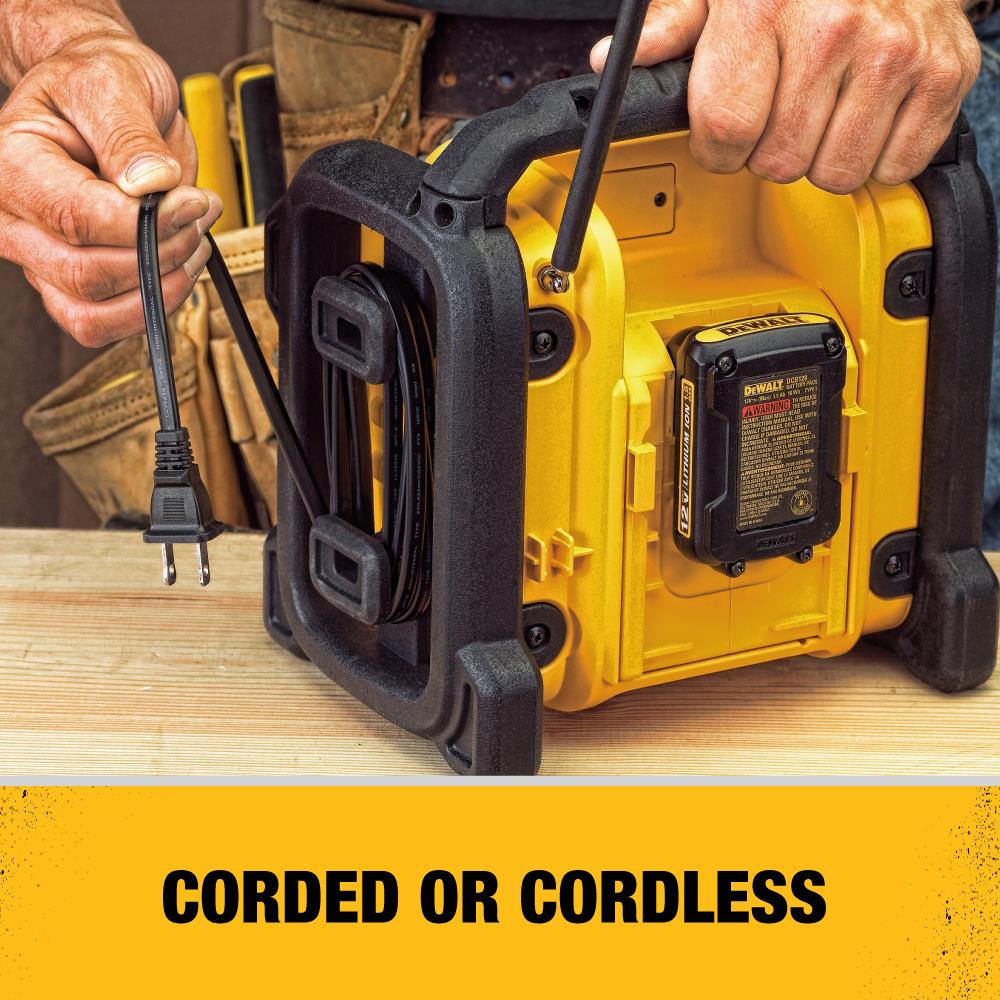 DEWALT 12V/18V/20V MAX Water-Resistant Cordless Jobsite Radio, DCR018