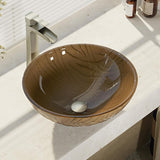 Glass Vessel Sink in Crystal with R9-7007 Faucet and Pop-Up Drain in Chrome - Super Arbor