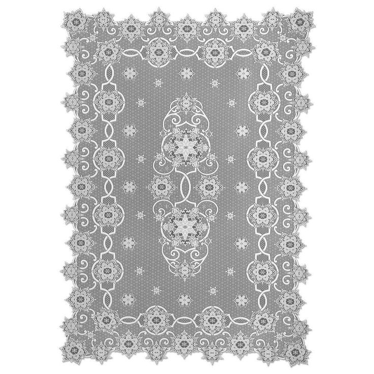 Snowflake White Polyester Tablecloth