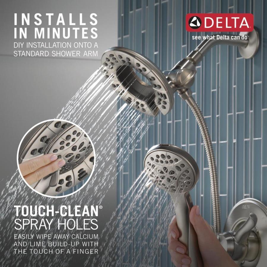 Delta Linden Stainless 1-Handle Bathtub and Shower Faucet, In2ition Two-in-One