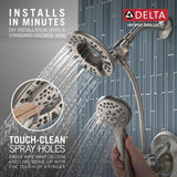 Delta Linden Stainless 1-Handle Bathtub and Shower Faucet, In2ition Two-in-One