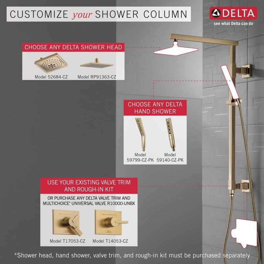 Delta 0.5-in Matte Black Shower Arm with Diverter - Super Arbor
