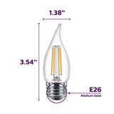 Philips 60-Watt Equivalent B11 Dimmable Edison Glass LED Candle Light Bulb Bent Tip Medium Base Soft White (2700K) (3-Pack)