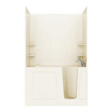 Rampart Nova Heated 5 ft. Walk-in Whirlpool Bathtub with 6 in. Tile Easy Up Adhesive Wall Surround in Biscuit - Super Arbor