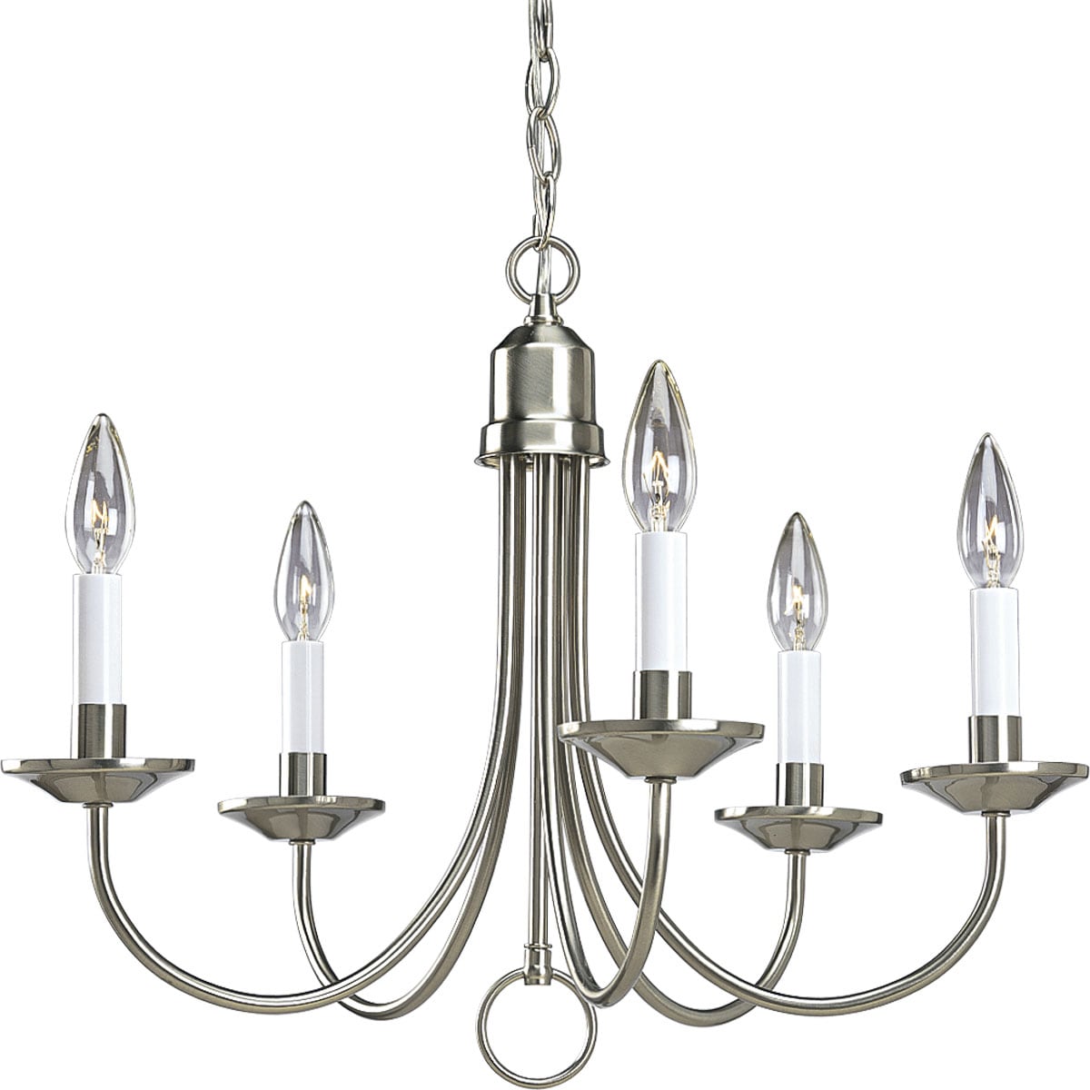 Progress Lighting Five Light 5-Light Brushed Nickel Transitional Chandelier