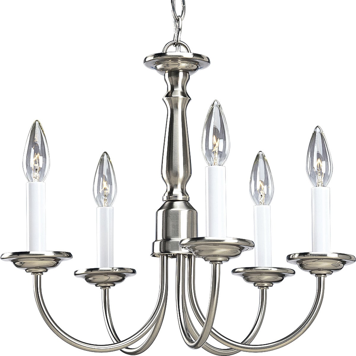 Progress Lighting Five Light 5-Light Brushed Nickel Transitional Chandelier