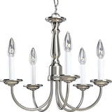 Progress Lighting Five Light 5-Light Brushed Nickel Transitional Chandelier