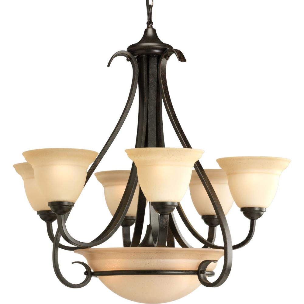 Progress Lighting Torino 6-Light Bronze Transitional Chandelier