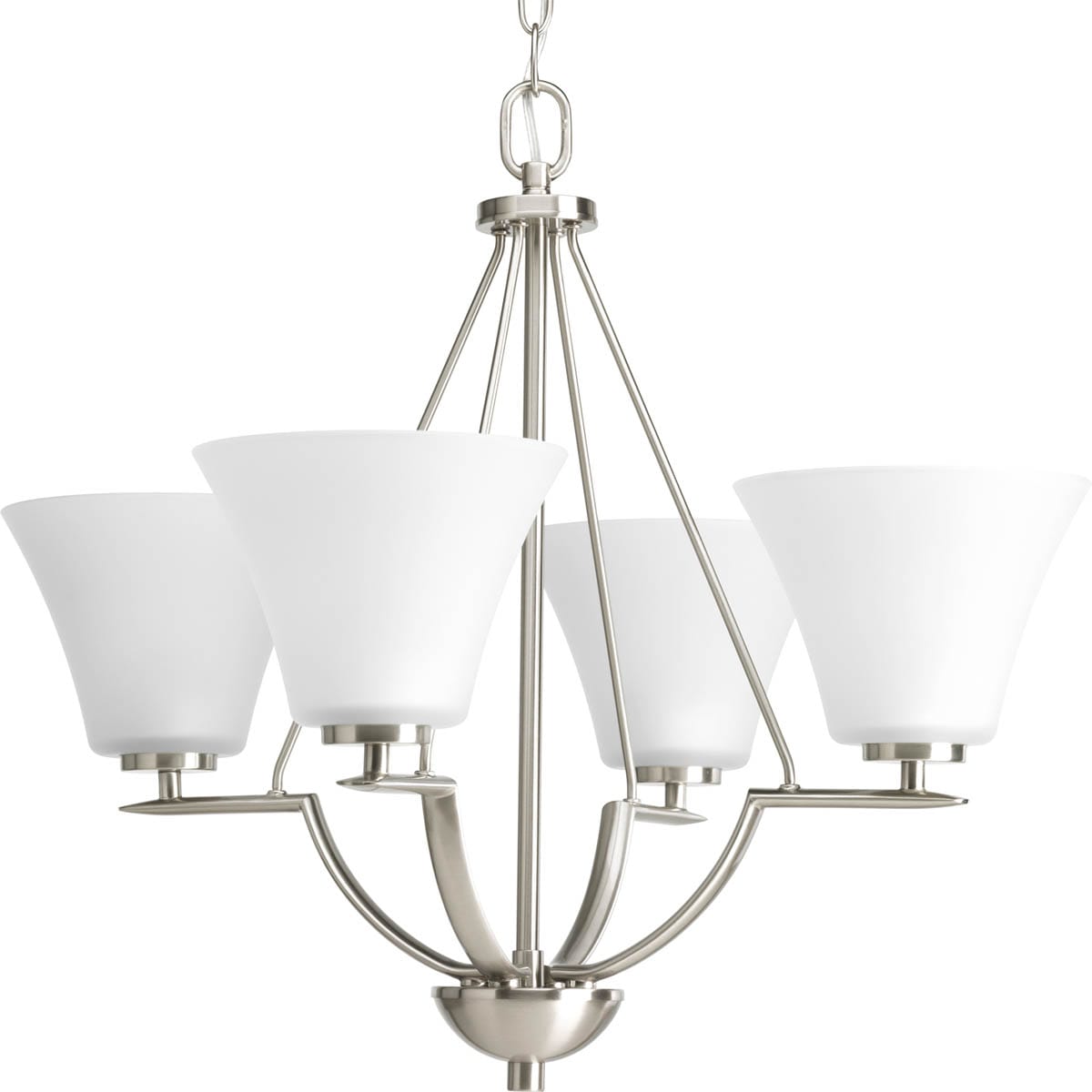 Progress Lighting Bravo 4-Light Brushed Nickel Transitional Chandelier