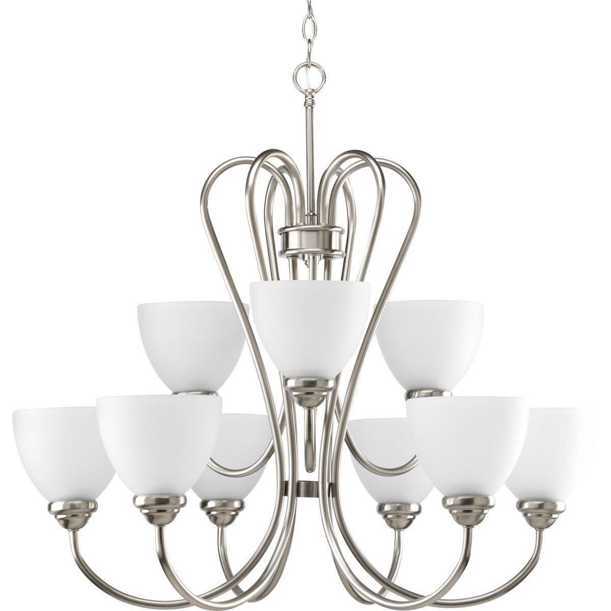 Progress Lighting Heart 9-Light Brushed Nickel Transitional Chandelier