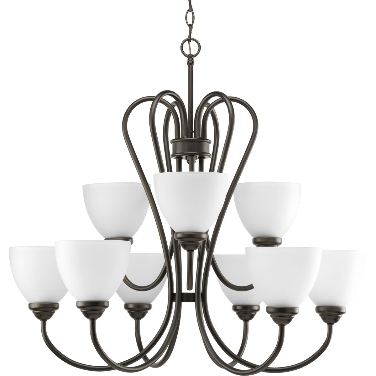 Progress Lighting Heart 9-Light Antique Bronze Transitional Chandelier