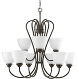 Progress Lighting Heart 9-Light Antique Bronze Transitional Chandelier
