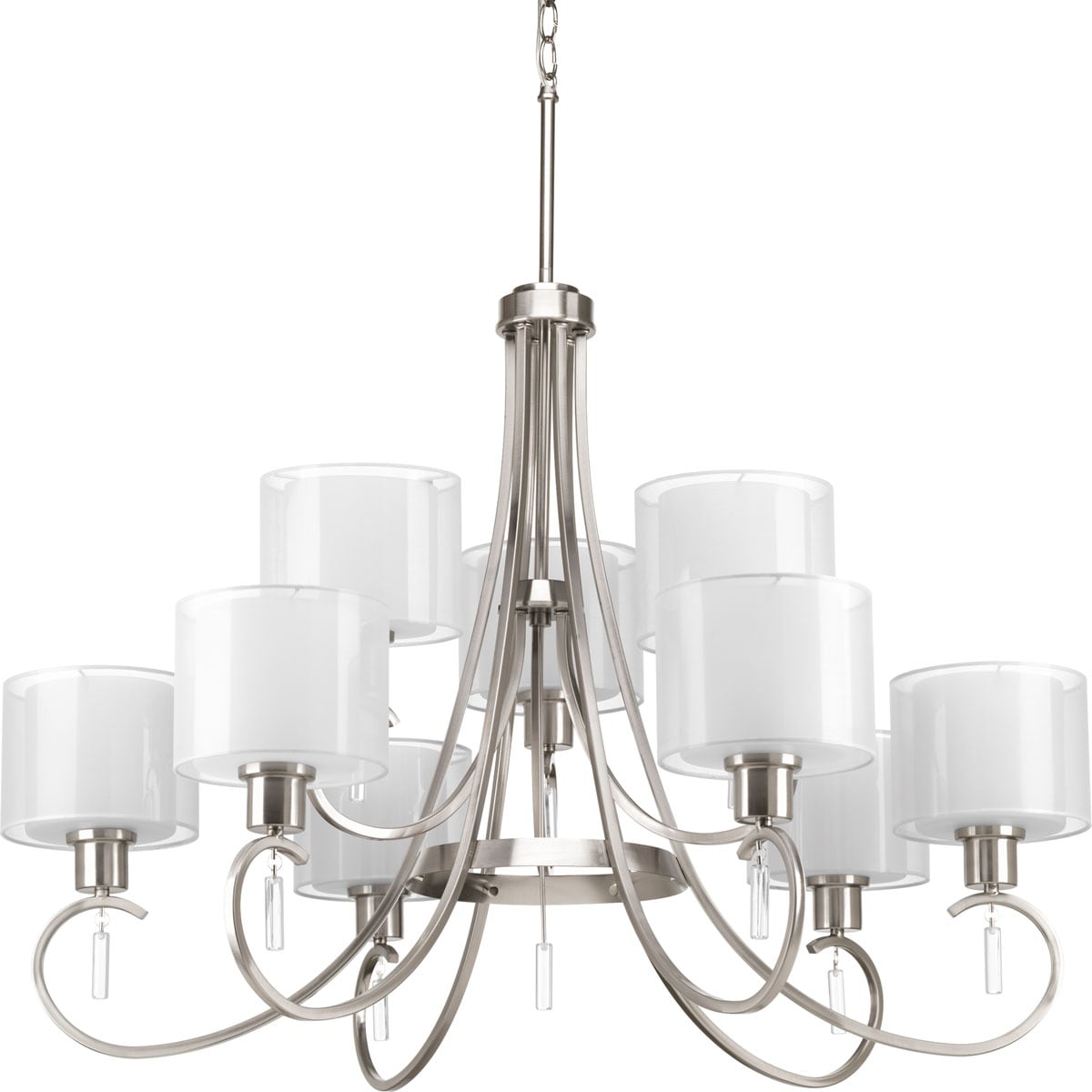 Progress Lighting Invite 9-Light Brushed Nickel Transitional Chandelier
