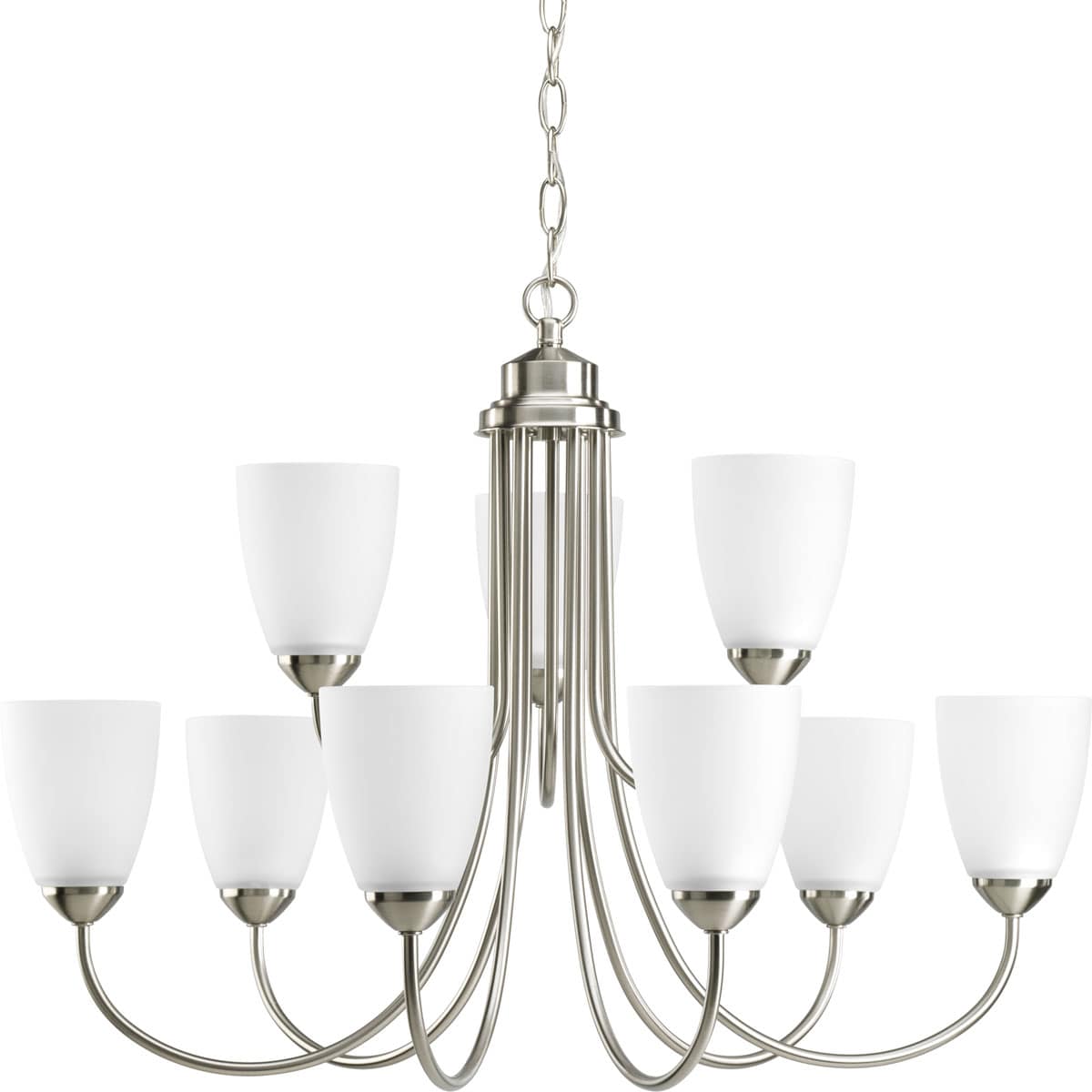 Progress Lighting Gather 9-Light Brushed Nickel Transitional Chandelier