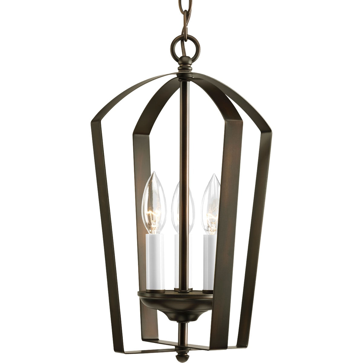 Progress Lighting Gather 3-Light Antique Bronze Traditional Geometric Medium Hanging Pendant Light