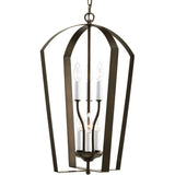 Progress Lighting Gather 6-Light Antique Bronze Traditional Geometric Medium Hanging Pendant Light