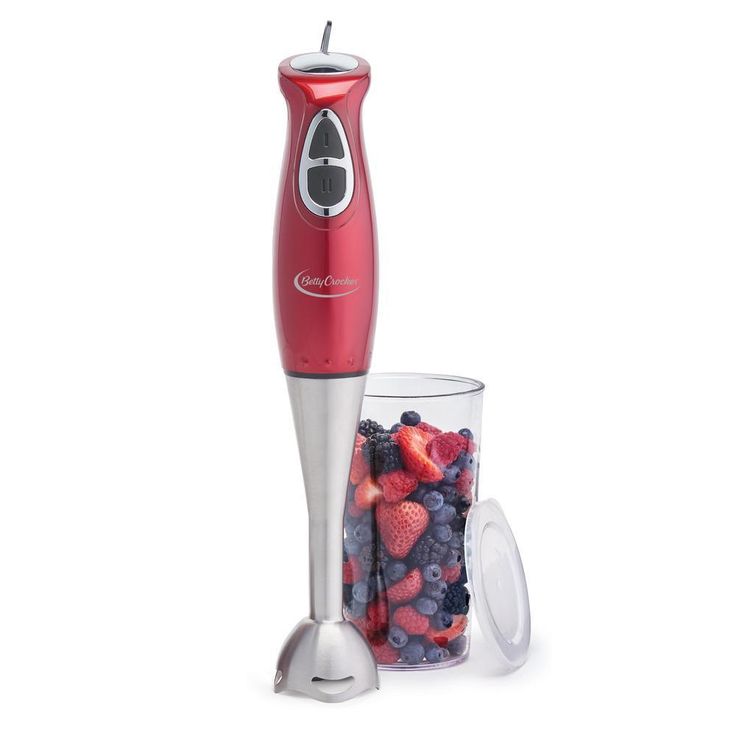 2-Speed Red Hand with Mixing Beaker and Lid Immersion Blender