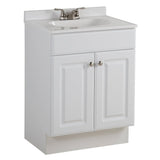 Project Source 24-in White Raised Panel Single Sink Bathroom Vanity with White Cultured Marble Top