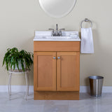 Project Source 24-in Golden Single Sink Bathroom Vanity with White Cultured Marble Top