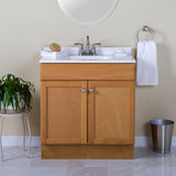Project Source 36.5-in Golden Single Sink Bathroom Vanity with White Cultured Marble Top