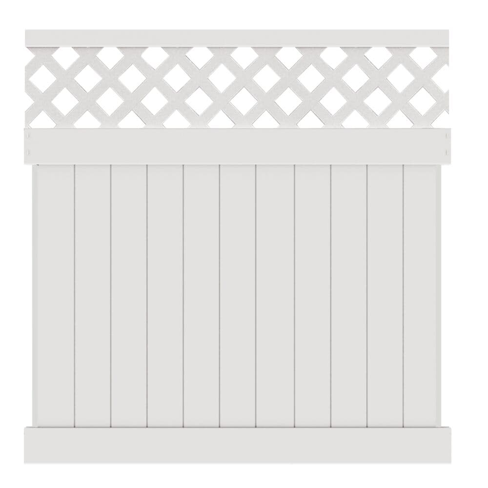 Freedom Freeport 6-ft H x 6-ft W White Vinyl Fence Panel (Unassembled)