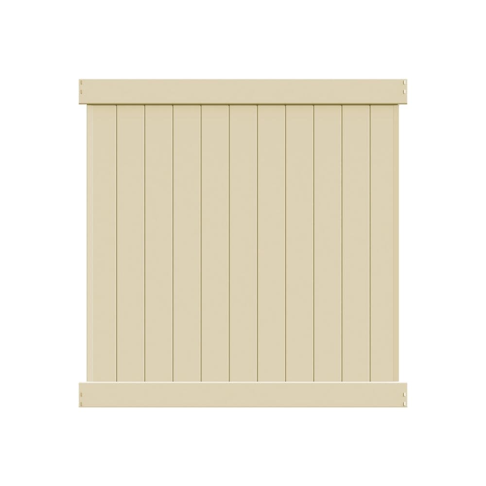 Freedom Hampton 6-ft H x 6-ft W Sand Privacy Vinyl Fence Panel (Unassembled)