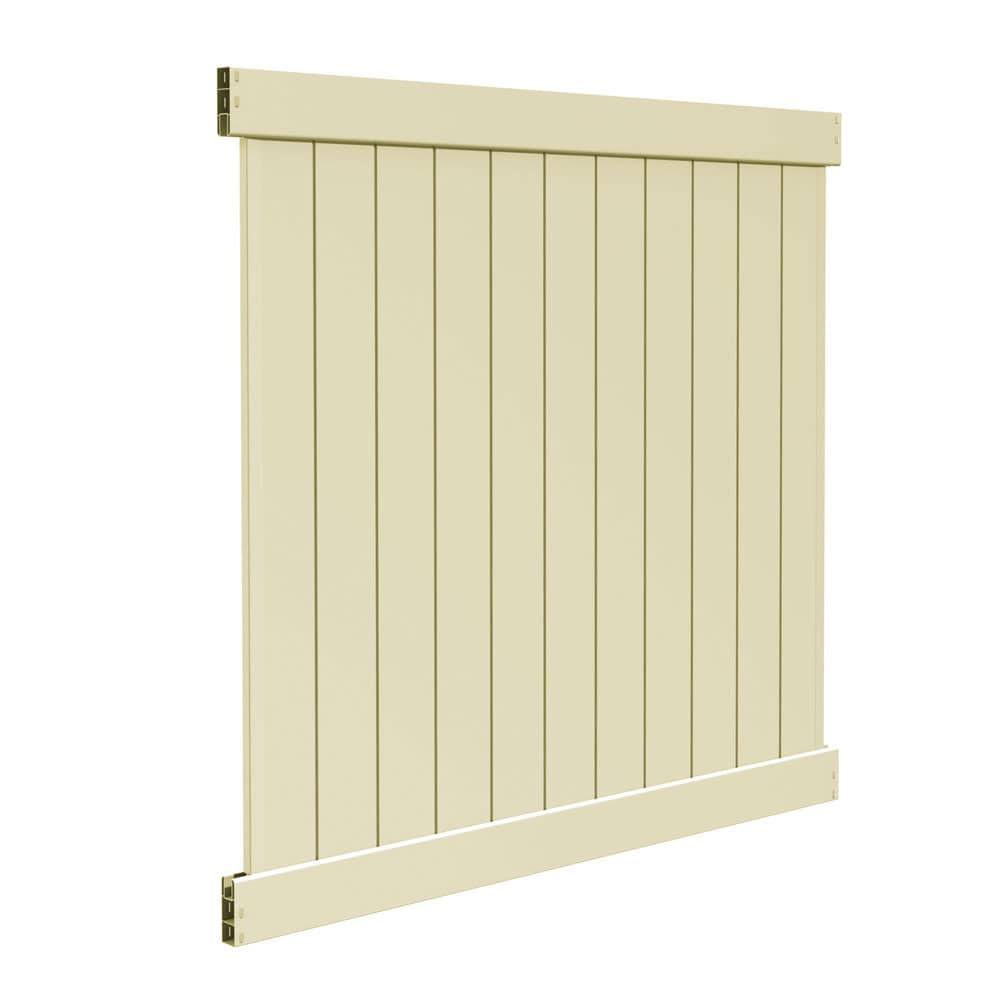 Freedom Hampton 6-ft H x 6-ft W Sand Privacy Vinyl Fence Panel (Unassembled)
