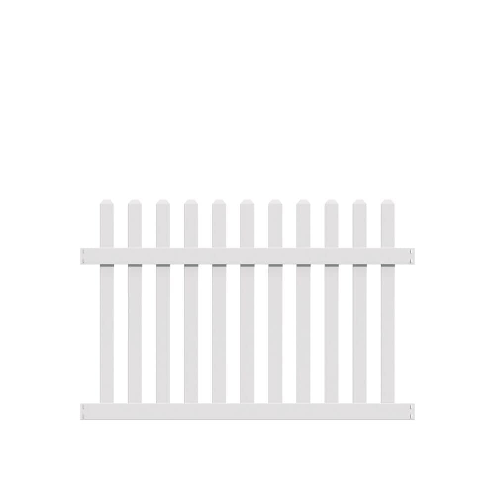 Freedom Coventry 4-ft H x 6-ft W White Vinyl Fence Panel (Unassembled)