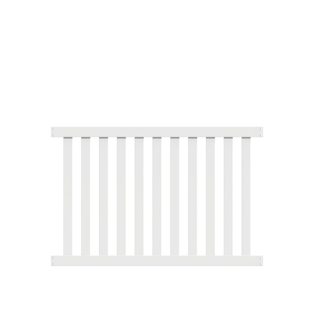 Freedom Durham 4-ft H x 6-ft W White Vinyl Fence Panel (Unassembled)