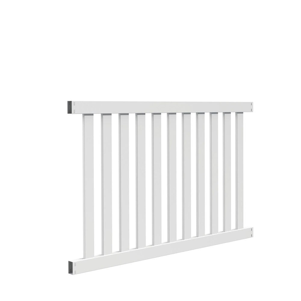 Freedom Durham 4-ft H x 6-ft W White Vinyl Fence Panel (Unassembled)