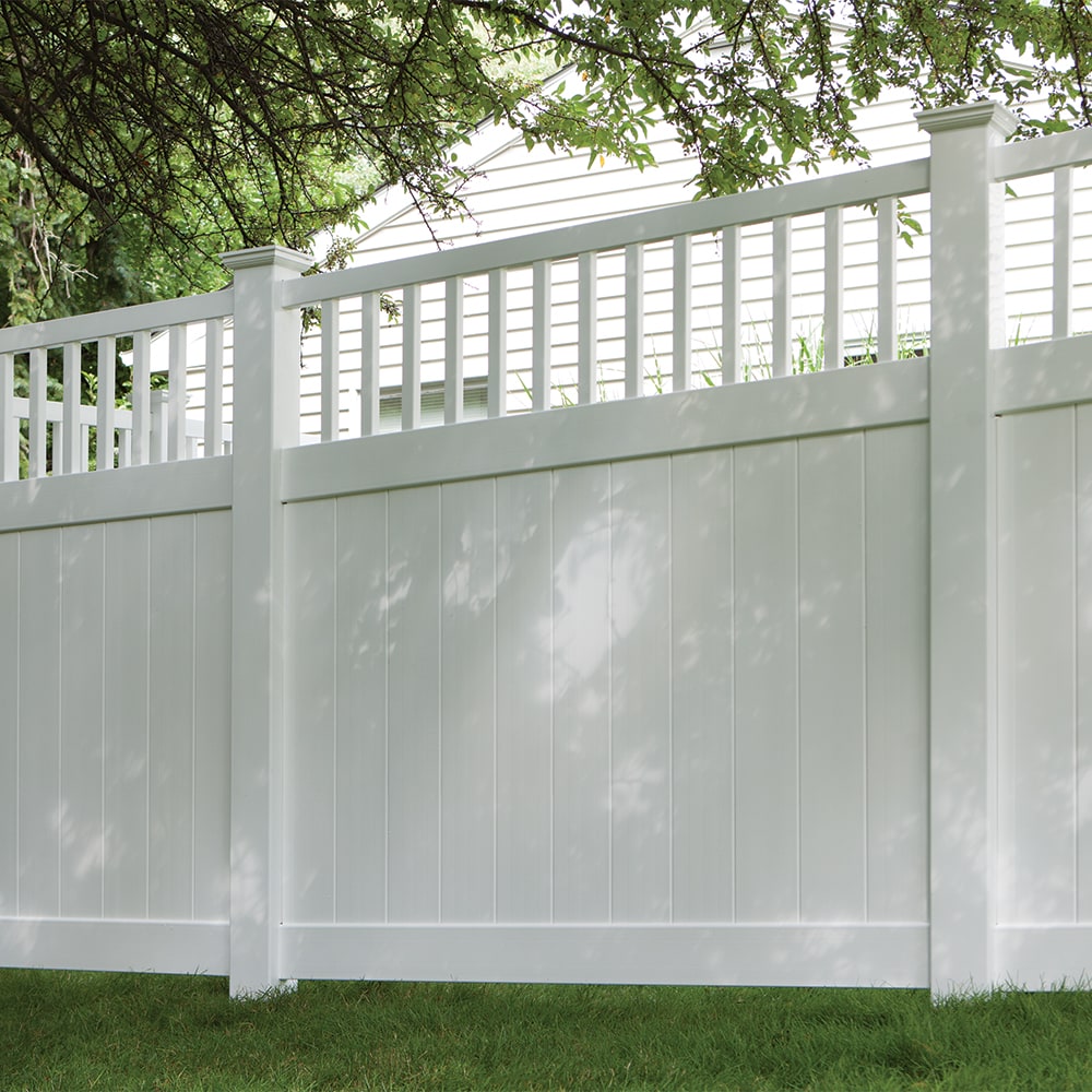 Freedom Bexley 6-ft H x 6-ft W White Vinyl Fence Panel (Unassembled)
