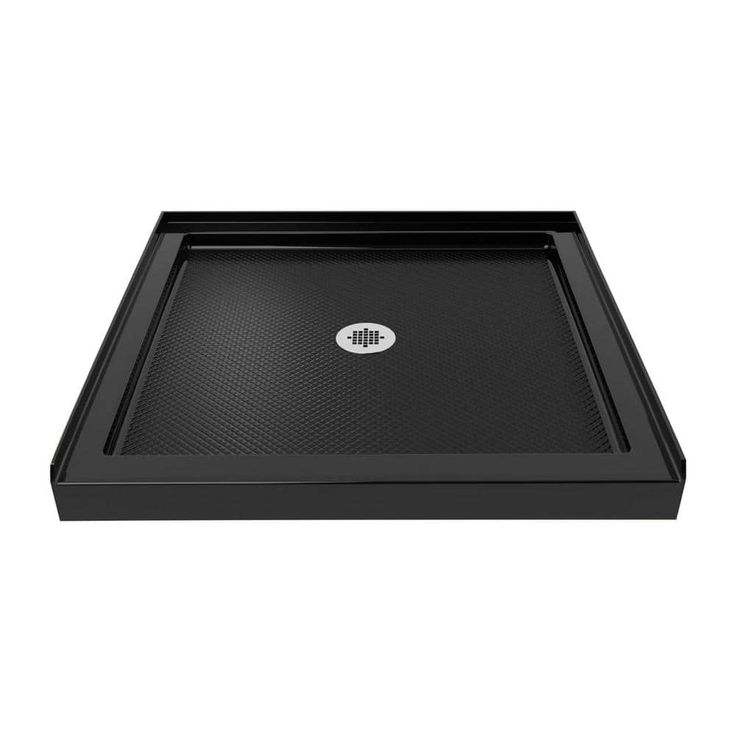 DreamLine SlimLine 42 in. x 42 in. Single Threshold Shower Pan Base in Black with Center Drain