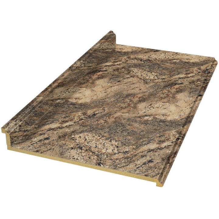 VT Dimensions Formica 4-ft Lapidus Brown FX Radiance Straight Laminate Kitchen Countertop with Integrated Backsplash