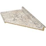VT Dimensions Formica 10-ft Ouro Romano Etchings Right-Hand Miter-Cut Laminate Kitchen Countertop with Integrated Backsplash