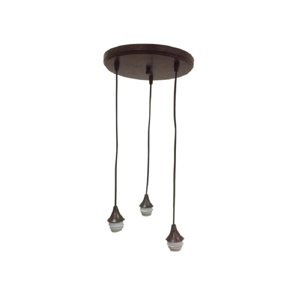 Portfolio French Bronze Transitional Cylinder 3-Light Pendant Canopy – Mix & Match Cluster Round