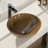 Glass Vessel Sink in Crystal with R9-7007 Faucet and Pop-Up Drain in Chrome - Super Arbor