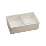 Explore Farmhouse Apron Front Fireclay 33 in. Double Bowl Kitchen Sink in White - Super Arbor